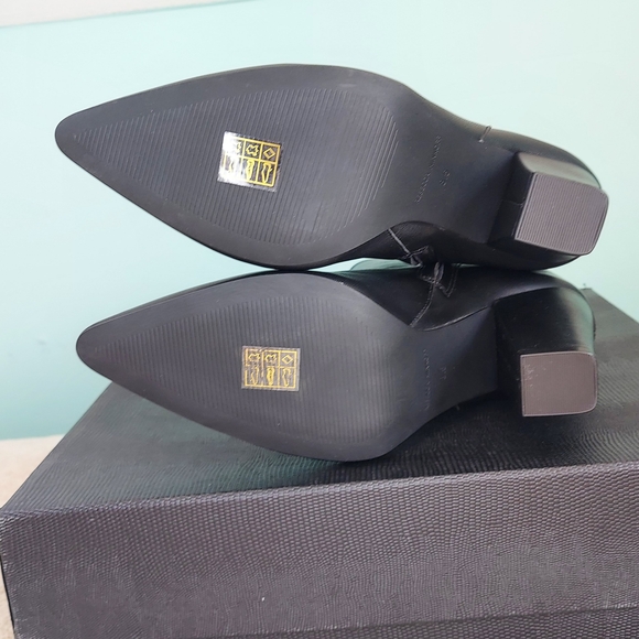 Rebecca Minkoff Black Ankle Boots with Gold Buckles - Picture 13 of 16